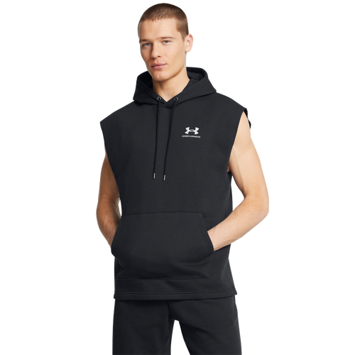 

Under Armour Mens Under Armour Icon Fleece Sleeveless Hoodie - Mens Black/White Size S