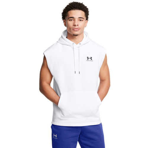 

Under Armour Mens Under Armour Icon Fleece Sleeveless Hoodie - Mens Black/White Size 3XL