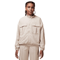 Girls' Grade School - Jordan Jumpman Woven Taping Jacket  - Beige/White