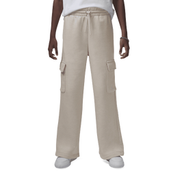 Girls' Grade School - Jordan Y2K Fleece Cargo Pants - Legend Light Brown/White