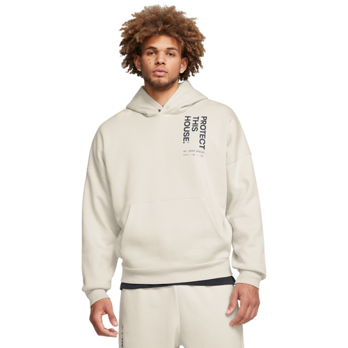 

Under Armour Mens Under Armour PTH Icon Fleece Oversized Hoodie - Mens Summit White/Black