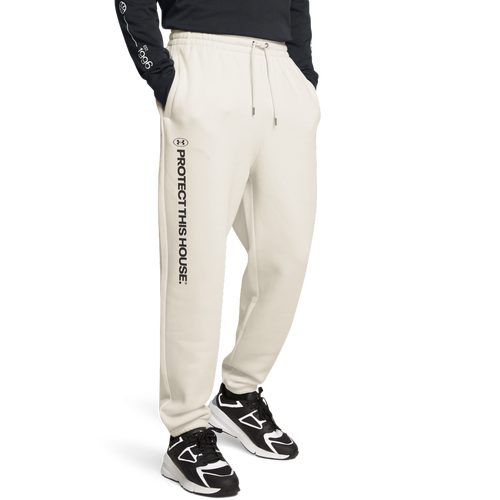 

Under Armour Mens Under Armour PTH Icon Fleece Joggers - Mens Summit White/Black Size S