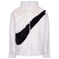 Nike BIG SWOOSH FAUX FUR JACKET White - SAIL