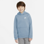 Nike Club Fleece Pullover Hoodie - Boys' Grade School Blue/White