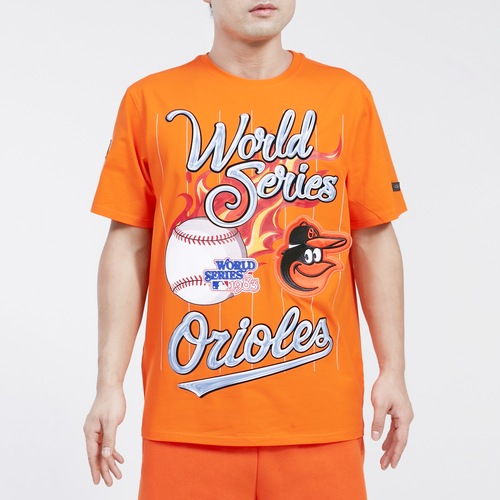 Mens Pro Standard Orioles Chrome T-Shirt Orange/White