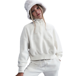Girls' Grade School - Nike NSW Fleece Long Sleeve Quarter-Zip  - Soft Pearl/White