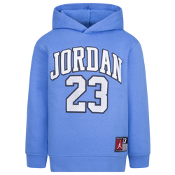 Boys' Grade School - Jordan HBR Fleece Pullover Hoodie  - Blue/White