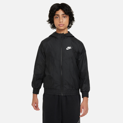 Boys' Grade School - Nike Windrunner Hooded Jacket - Black/White