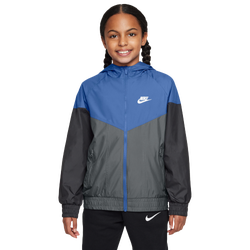 Boys' Grade School - Nike Windrunner Hooded Jacket  - Comet Blue/Grey