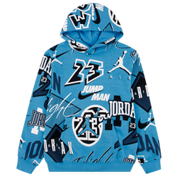 Boys' Grade School - Jordan Dynasty Pullover Hoodie  - White/Blue