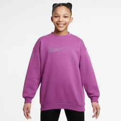 Girls' Grade School - Nike Club Fleece OS Crew - Silver/Purple