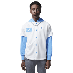 Boys' Grade School - Jordan Hooded Jumpman Baseball Pullover - White/Multi