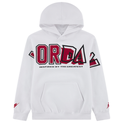 Boys' Grade School - Jordan In The Paint Fleece Pullover Hoodie  - White/Blue