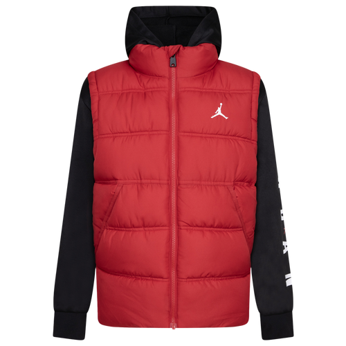 Jordan Boys 2 Fer Jacket Boys Grade School Black Red Size M