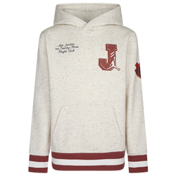 Boys' Grade School - Jordan Court Of Legends Pullover  - Sail Heather/Red