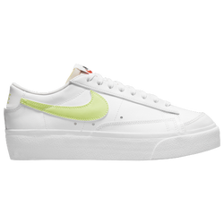 Women's - Nike Blazer Low Platform - White/Light Lemon Twist