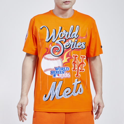 

Pro Standard Mens Pro Standard Mets Chrome T-Shirt - Mens Orange/White Size L
