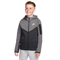 Boys' Grade School - Nike Tech Fleece Full-Zip  - Pencil Point/Black/Volt