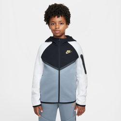 Boys' Grade School - Nike Tech Fleece Full-Zip  - White/Black/Grey