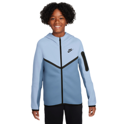 Garçons, Scolaire - Nike Chandail en molleton Tech à glissière pleine longueur - Bleu hydrogène/Bleu usé