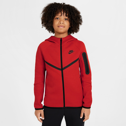 Boys' Grade School - Nike Tech Fleece Full-Zip  - Black/University Red