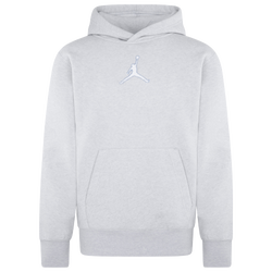 Boys' Grade School - Jordan Flight MVP Fleece Pullover - Platinum Heather/Multi