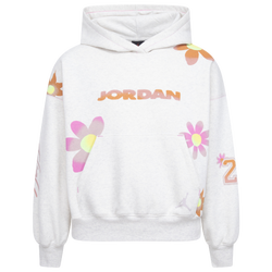 Girls' Grade School - Jordan Deloris Flower Pullover - Sail Heather/Multi