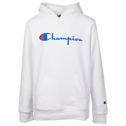 Girls' Grade School - Champion Script Hoodie - White/Black
