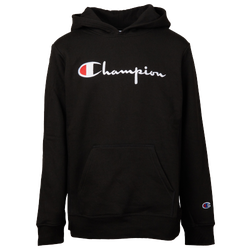 Boys' Grade School - Champion Script Hoodie - Black/White