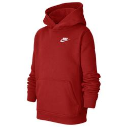 Boys' Grade School - Nike Club Pullover Hoodie - University Red/White
