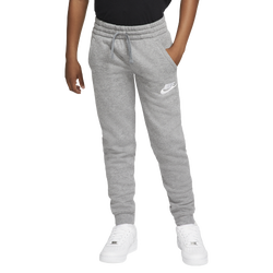 Boys' Grade School - Nike Fleece Pants - Carbon Heather/Cool Grey/White
