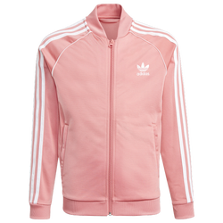 Girls' Grade School - adidas Originals Superstar Track Top  - Pink/White