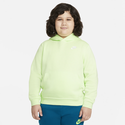 Grade School - Nike Club Pullover Hoodie - Light Liquid Lime/White