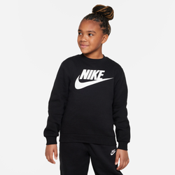 Boys' Grade School - Nike Club Fleece Crew - Black/White