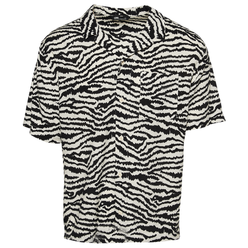 

LCKR Mens LCKR Camp Shirt - Mens Black/White Size M