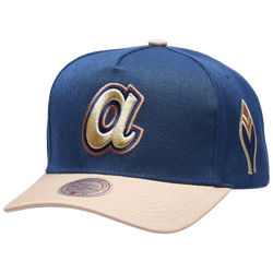 Adult - Mitchell & Ness Braves Navy & Tan Pro Pinch Cap - Navy/Tan