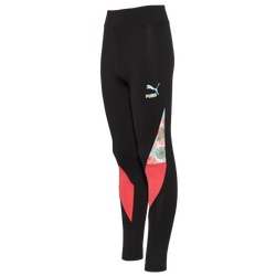 Girls' Grade School - PUMA Flower Aura Leggings - Black/Pink