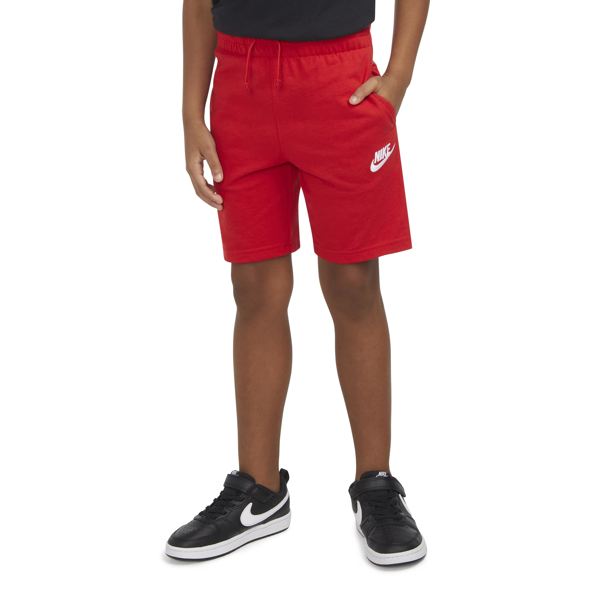 red nike sweat shorts