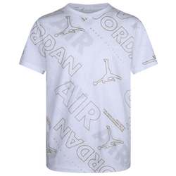 Boys' Preschool - Jordan Golden Flight AOP SS T-Shirt - White/Gold