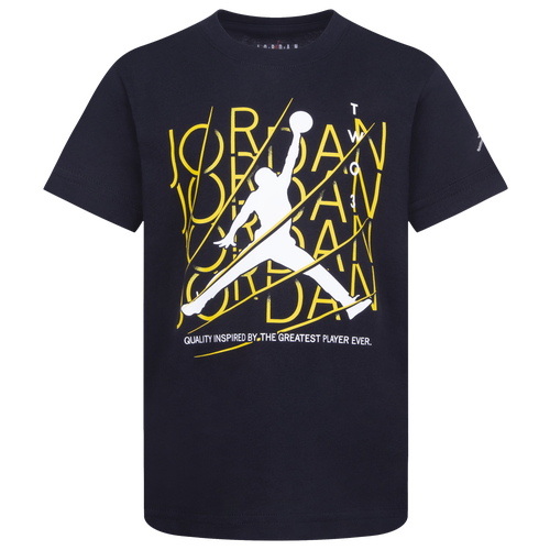 

Boys Preschool Jordan Jordan Waves Short Sleeve T-Shirt - Boys' Preschool Black/Yellow Size 6