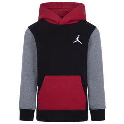 Boys' Preschool - Jordan MJ Essentials Pullover Hoodie - Carbon Heather/Red/Grey