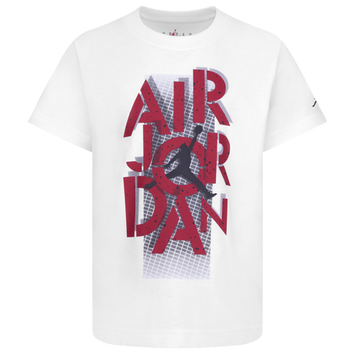 

Jordan Boys Jordan AJ4 Grid Lock Short Sleeve T-Shirt - Boys' Preschool White/Red Size 4