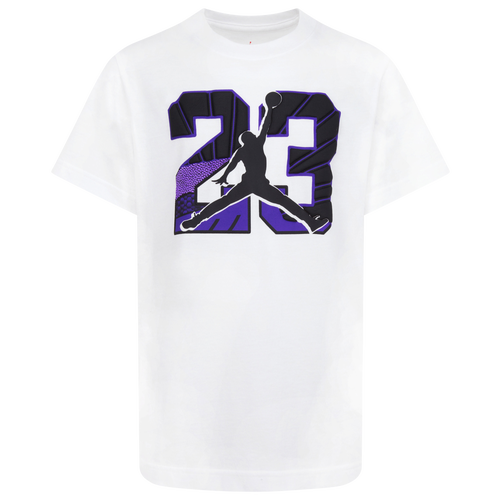 

Boys Preschool Jordan Jordan AJ12 Retro 23 Short Sleeve T-Shirt - Boys' Preschool White/Purple Size 5