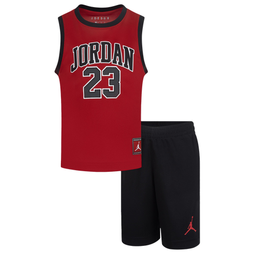 

Boys Preschool Jordan Jordan 23 Jersey Set - Boys' Preschool Black/Red Size 6