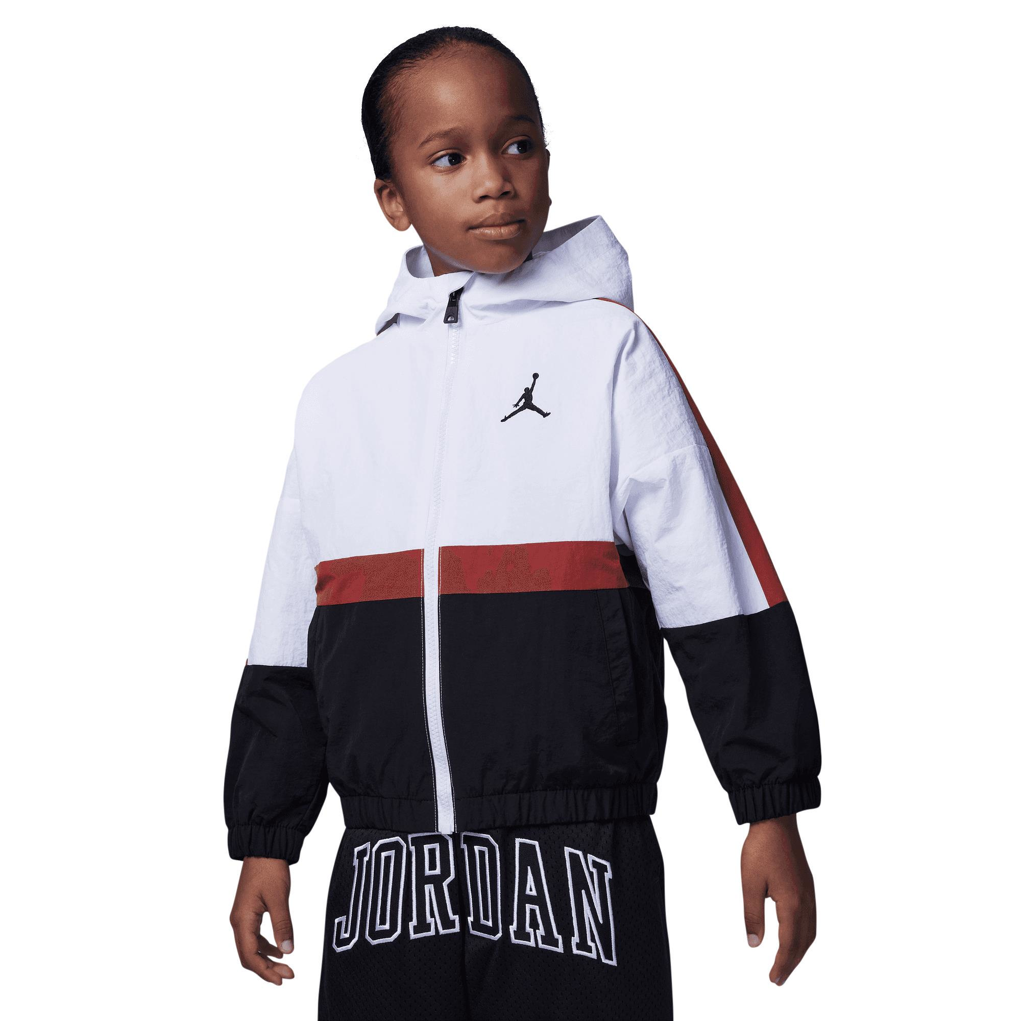 Boys Preschool Jordan Color Block Wind Jacket Boys Preschool White Black Size 5