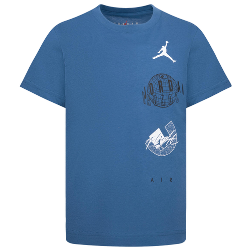 

Jordan Boys Jordan Air Globe Short Sleeve T-Shirt - Boys' Preschool Blue/White Size 5