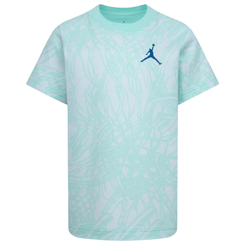 

Jordan Boys Jordan Net Flight AOP Short Sleeve T-Shirt - Boys' Preschool Green/White Size 5