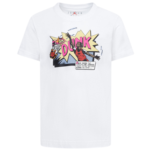 

Boys Preschool Jordan Jordan Air Jordan Comics Dunk S/S T-Shirt - Boys' Preschool White/Red Size 4