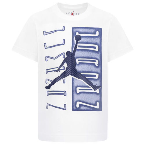 BOYS - Jordan AJ11 Vertical Columns Short Sleeve T-Shirt - White/Navy