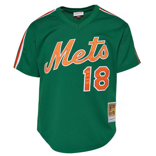 Men's Mitchell & Ness Darryl Strawberry Green New York Mets 1988 Cooperstown Collection Mesh Pullover Jersey